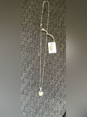 Swarovski Silver Pearl Teardrop Necklace NWT